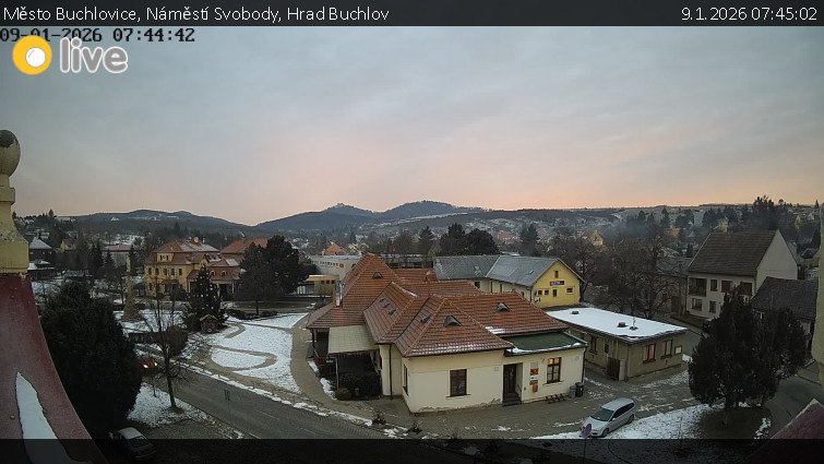 Město Buchlovice - Náměstí Svobody, Hrad Buchlov - 9.1.2026 v 07:45
