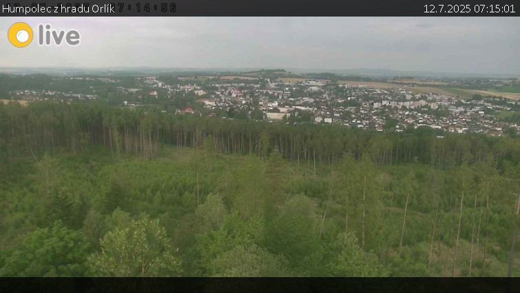 Město Humpolec - Humpolec z hradu Orlík - 12.7.2025 v 07:15 Město Humpolec - Humpolec z hradu Orlík - 12.7.2025 v 07:15