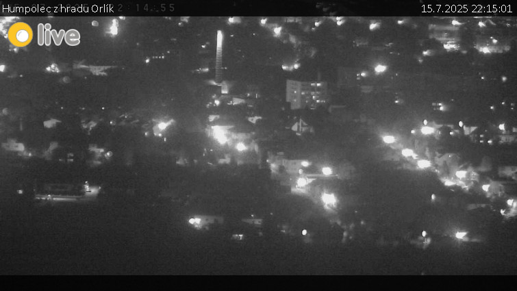 Město Humpolec - Humpolec z hradu Orlík - 15.7.2025 v 22:15 Město Humpolec - Humpolec z hradu Orlík - 15.7.2025 v 22:15