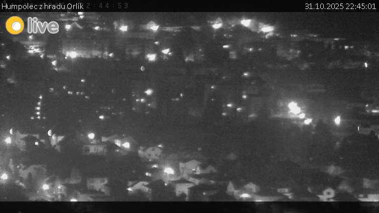 Město Humpolec - Humpolec z hradu Orlík - 31.10.2025 v 22:45 Město Humpolec - Humpolec z hradu Orlík - 31.10.2025 v 22:45
