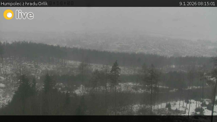 Město Humpolec - Humpolec z hradu Orlík - 9.1.2026 v 08:15
