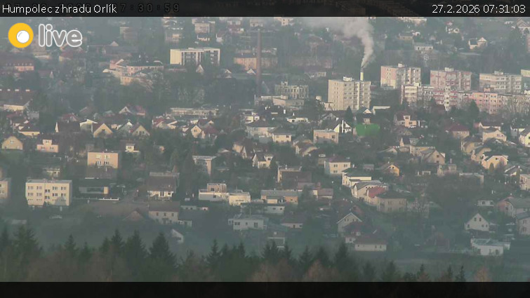 Město Humpolec - Humpolec z hradu Orlík - 27.2.2026 v 07:31