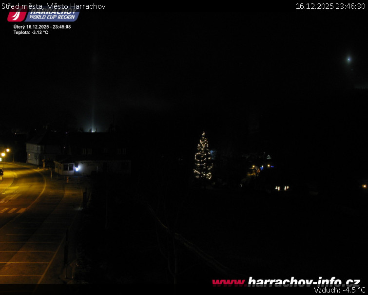 Město Harrachov - Střed města - 16.12.2025 v 23:46