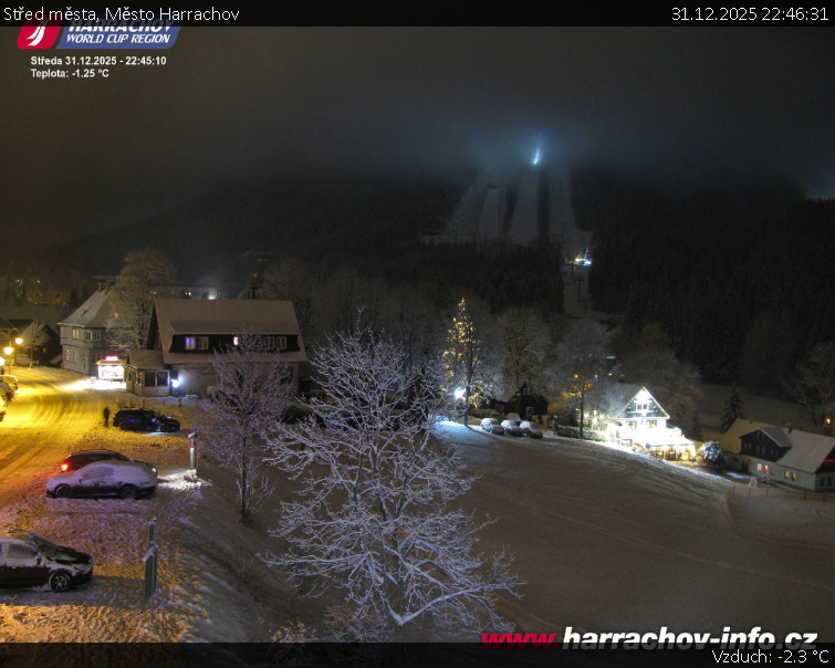 Město Harrachov - Střed města - 31.12.2025 v 22:46