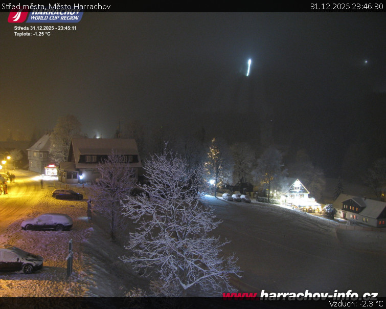Město Harrachov - Střed města - 31.12.2025 v 23:46