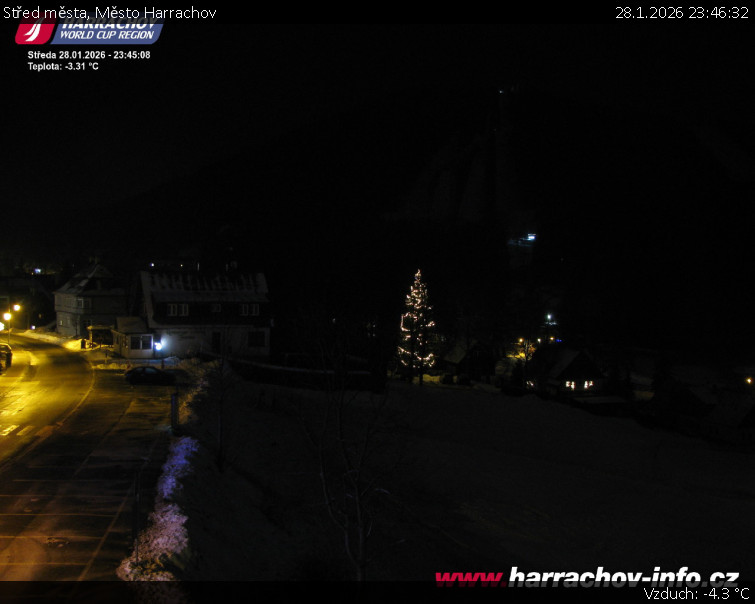 Město Harrachov - Střed města - 28.1.2026 v 23:46