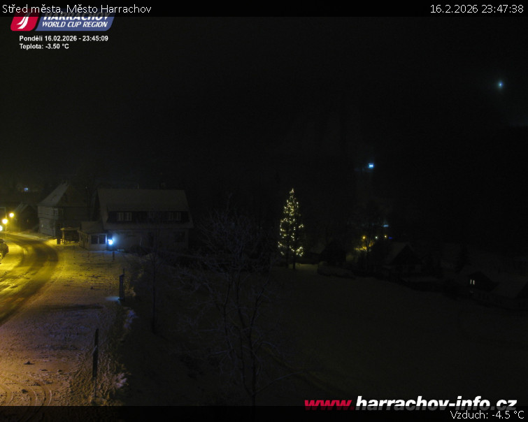 Město Harrachov - Střed města - 16.2.2026 v 23:47