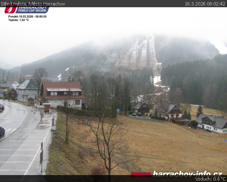 Město Harrachov - Střed města - 16.3.2026 v 08:02