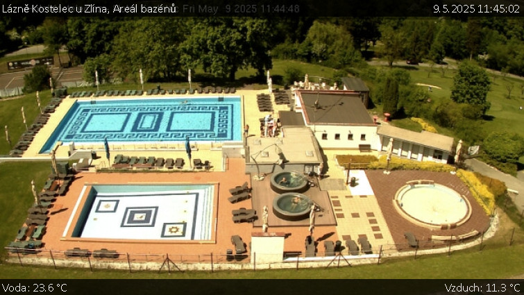Lázně Kostelec u Zlína - Areál bazénů - 9.5.2025 v 11:45 Lázně Kostelec u Zlína - Areál bazénů - 9.5.2025 v 11:45