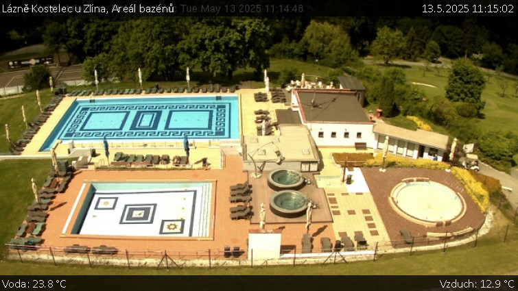 Lázně Kostelec u Zlína - Areál bazénů - 13.5.2025 v 11:15 Lázně Kostelec u Zlína - Areál bazénů - 13.5.2025 v 11:15
