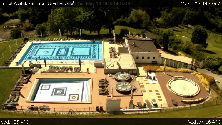 Lázně Kostelec u Zlína - Areál bazénů - 13.5.2025 v 14:45 Lázně Kostelec u Zlína - Areál bazénů - 13.5.2025 v 14:45