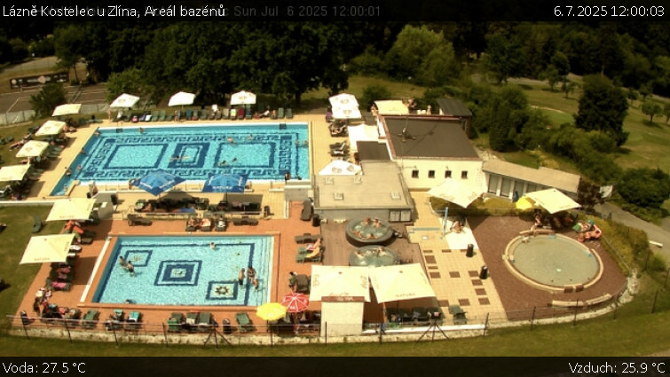 Lázně Kostelec u Zlína - Areál bazénů - 6.7.2025 v 12:00 Lázně Kostelec u Zlína - Areál bazénů - 6.7.2025 v 12:00