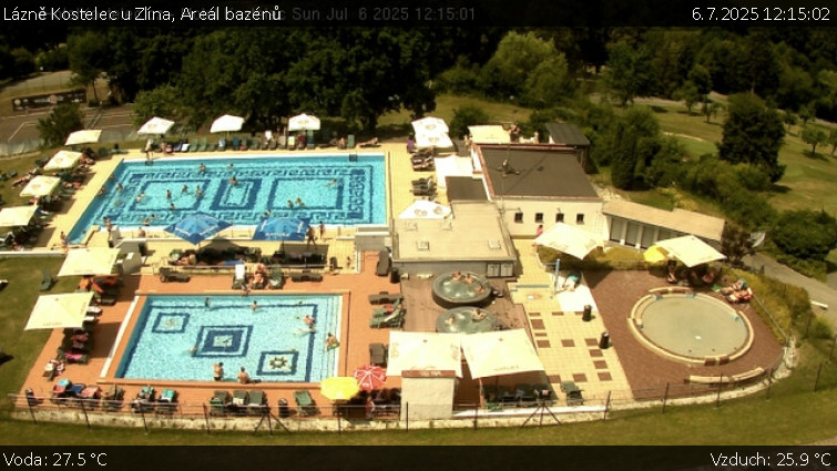 Lázně Kostelec u Zlína - Areál bazénů - 6.7.2025 v 12:15 Lázně Kostelec u Zlína - Areál bazénů - 6.7.2025 v 12:15