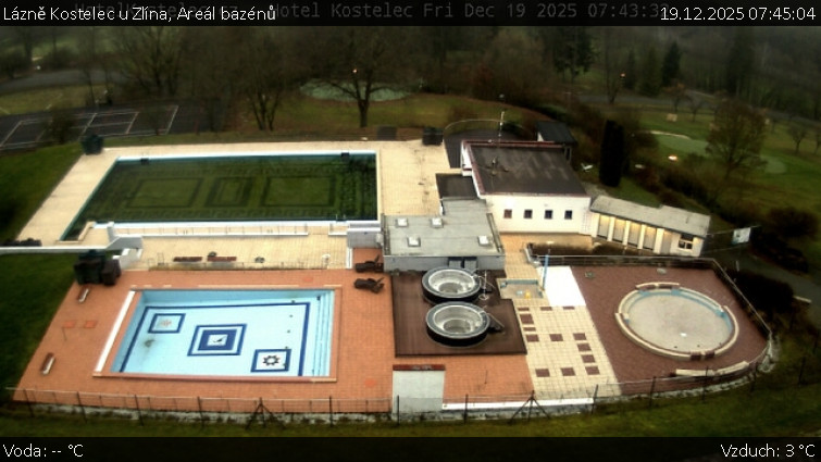 Lázně Kostelec u Zlína - Areál bazénů - 19.12.2025 v 07:45