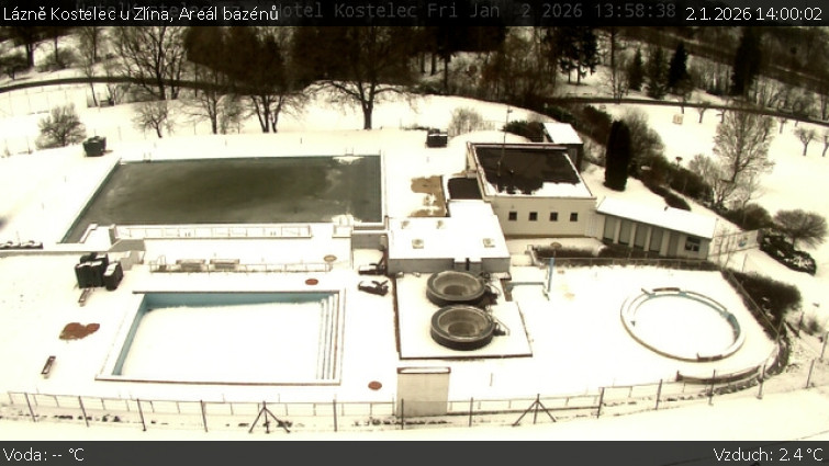 Lázně Kostelec u Zlína - Areál bazénů - 2.1.2026 v 14:00