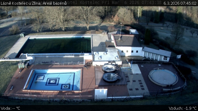 Lázně Kostelec u Zlína - Areál bazénů - 6.3.2026 v 07:45