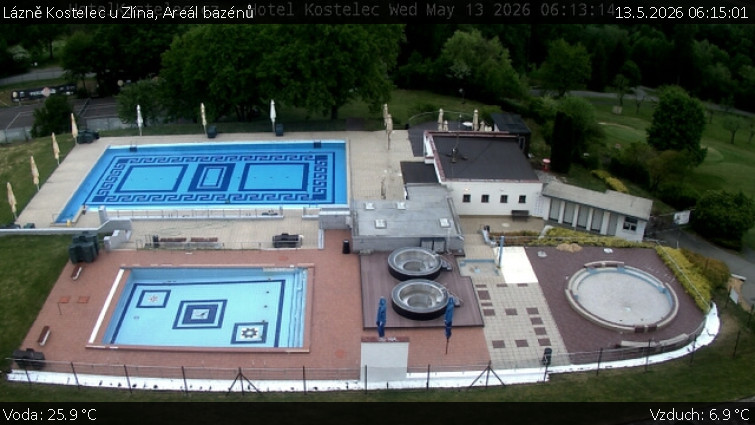 Lázně Kostelec u Zlína - Areál bazénů - 13.5.2026 v 06:15