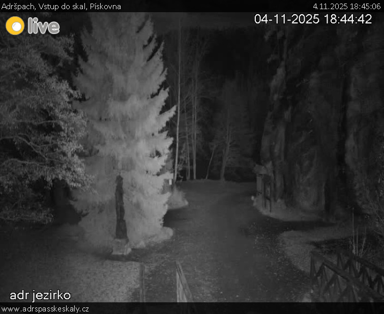 Adršpach - Vstup do skal, Pískovna - 4.11.2025 v 18:45