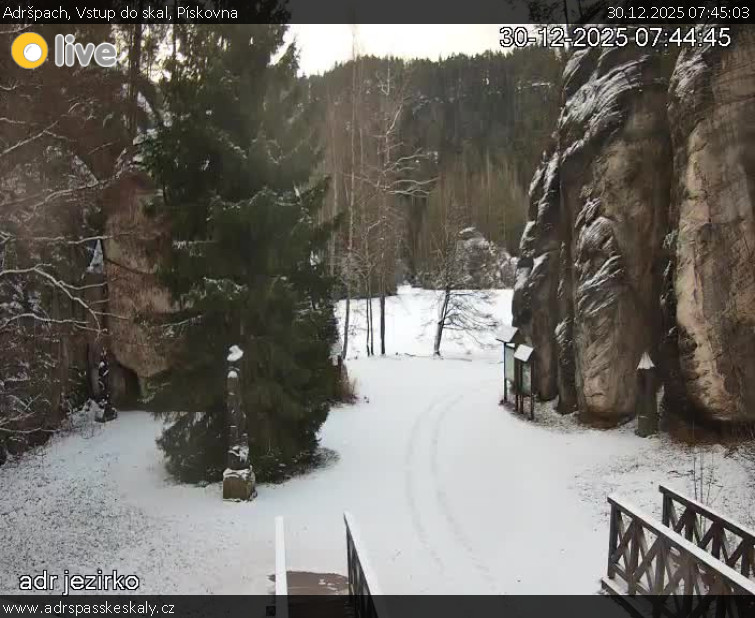 Adršpach - Vstup do skal, Pískovna - 30.12.2025 v 07:45