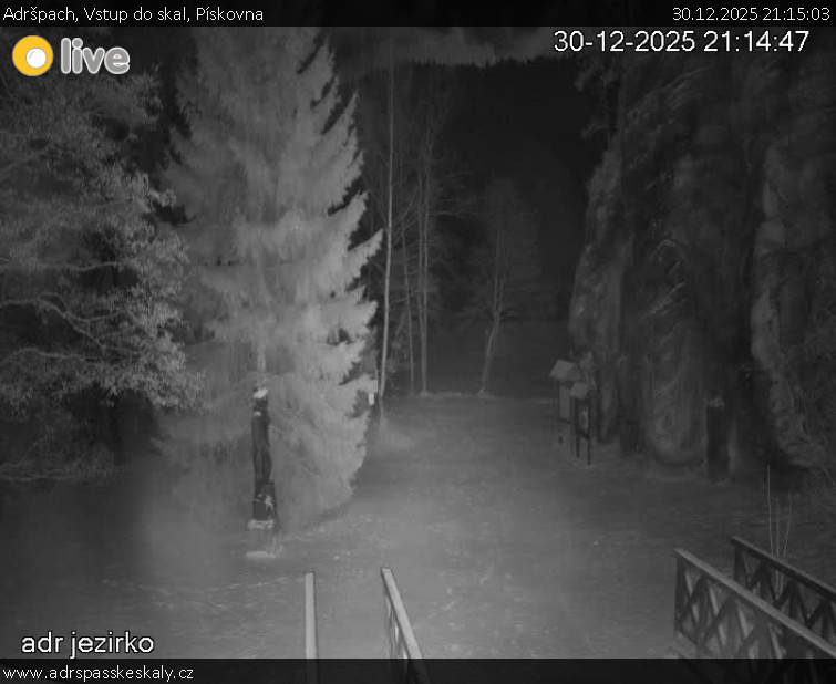 Adršpach - Vstup do skal, Pískovna - 30.12.2025 v 21:15