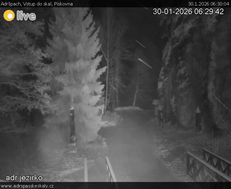 Adršpach - Vstup do skal, Pískovna - 30.1.2026 v 06:30