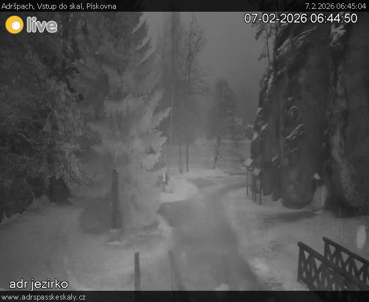 Adršpach - Vstup do skal, Pískovna - 7.2.2026 v 06:45