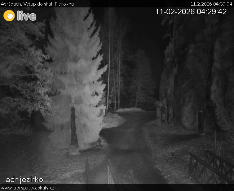 Adršpach - Vstup do skal, Pískovna - 11.2.2026 v 04:30