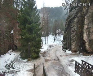 Adršpach - Vstup do skal, Pískovna - 13.2.2026 v 07:15