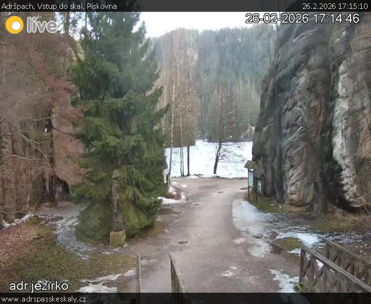 Adršpach - Vstup do skal, Pískovna - 26.2.2026 v 17:15