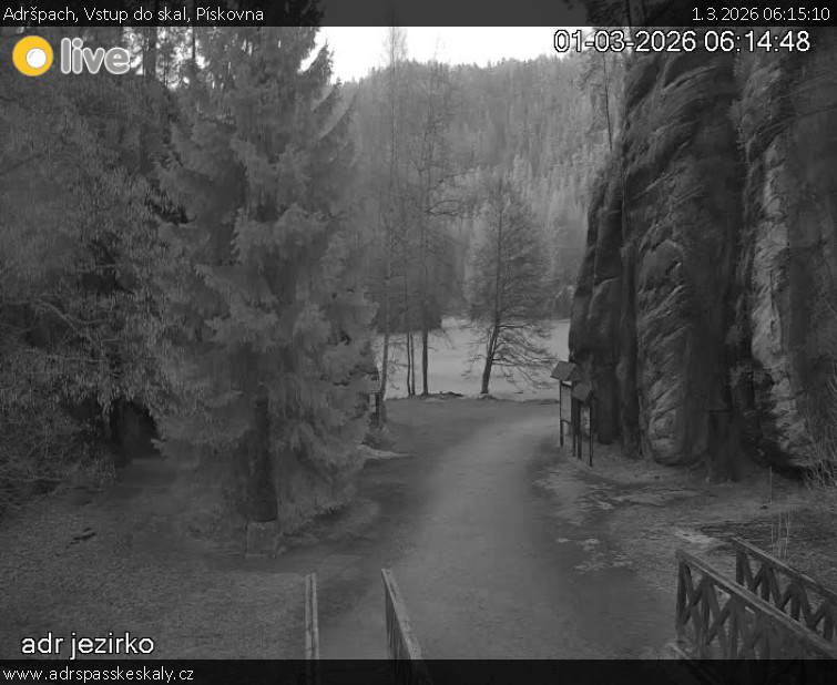 Adršpach - Vstup do skal, Pískovna - 1.3.2026 v 06:15