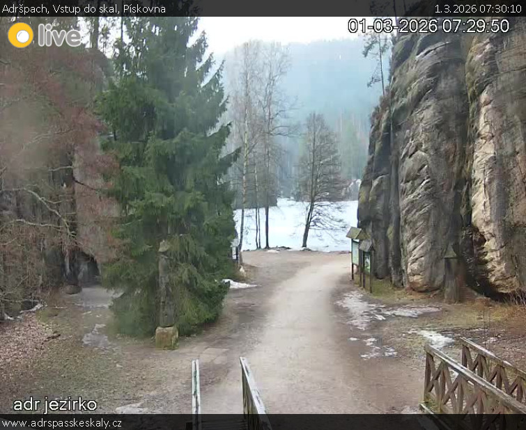 Adršpach - Vstup do skal, Pískovna - 1.3.2026 v 07:30