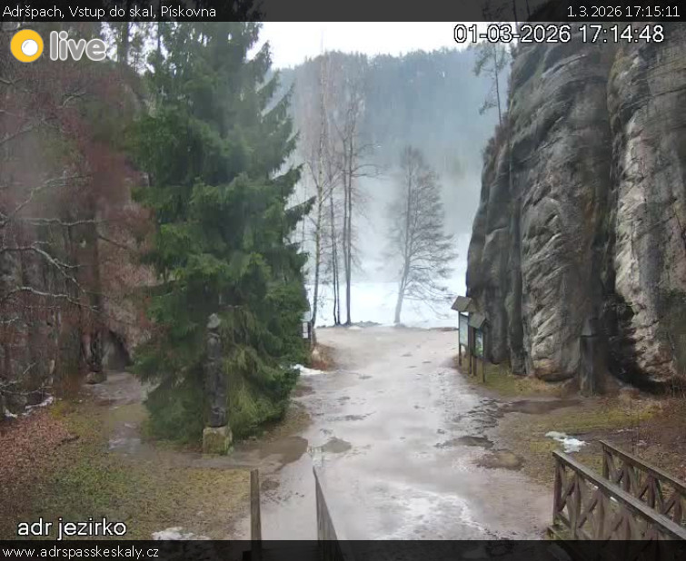 Adršpach - Vstup do skal, Pískovna - 1.3.2026 v 17:15