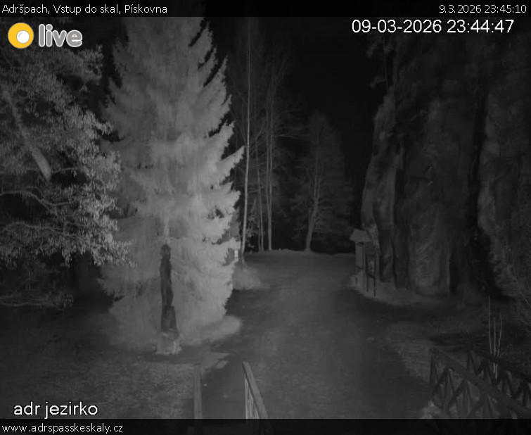 Adršpach - Vstup do skal, Pískovna - 9.3.2026 v 23:45