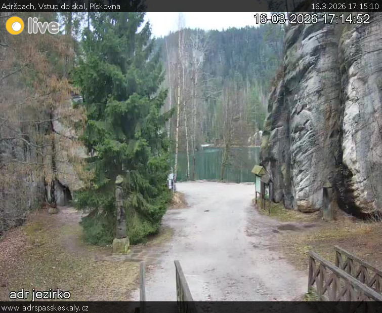 Adršpach - Vstup do skal, Pískovna - 16.3.2026 v 17:15