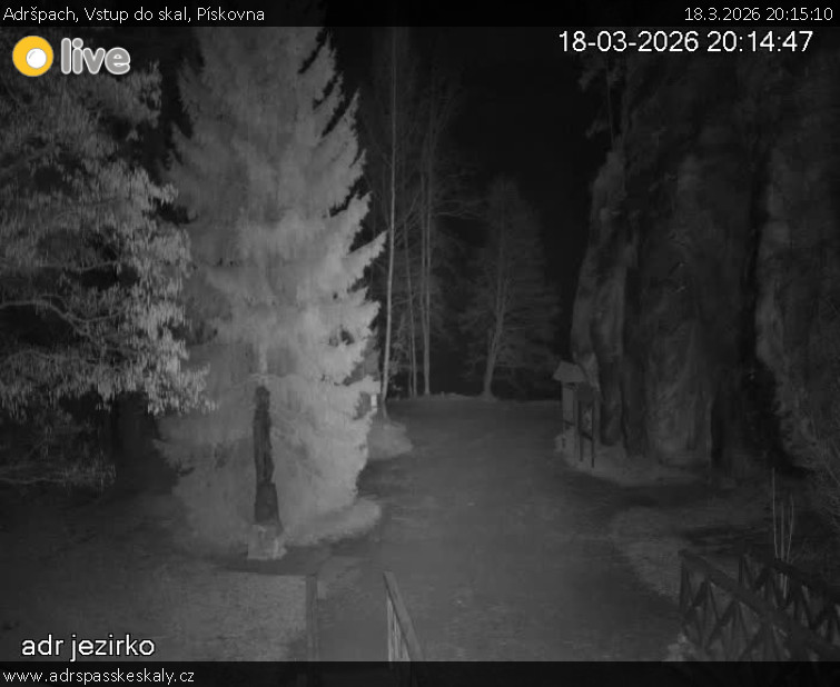 Adršpach - Vstup do skal, Pískovna - 18.3.2026 v 20:15