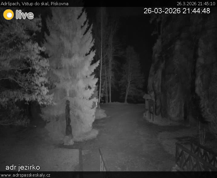 Adršpach - Vstup do skal, Pískovna - 26.3.2026 v 21:45