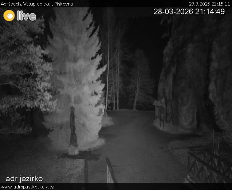 Adršpach - Vstup do skal, Pískovna - 28.3.2026 v 21:15