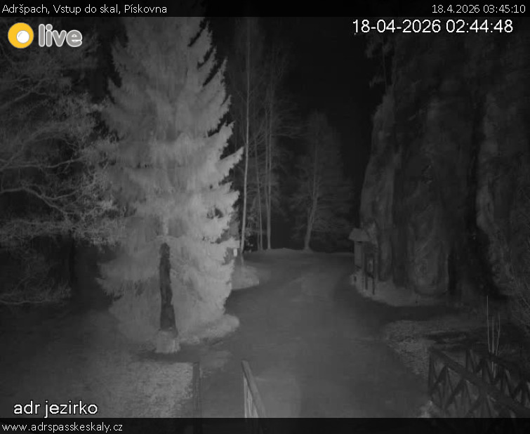 Adršpach - Vstup do skal, Pískovna - 18.4.2026 v 03:45