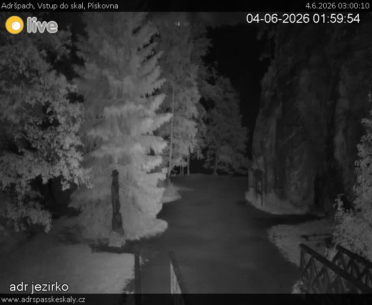 Adršpach - Vstup do skal, Pískovna - 4.6.2026 v 03:00