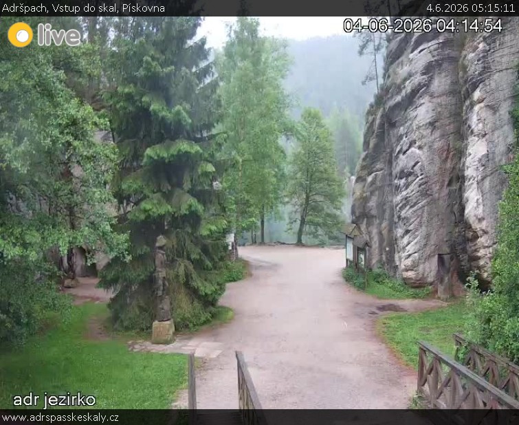 Adršpach - Vstup do skal, Pískovna - 4.6.2026 v 05:15
