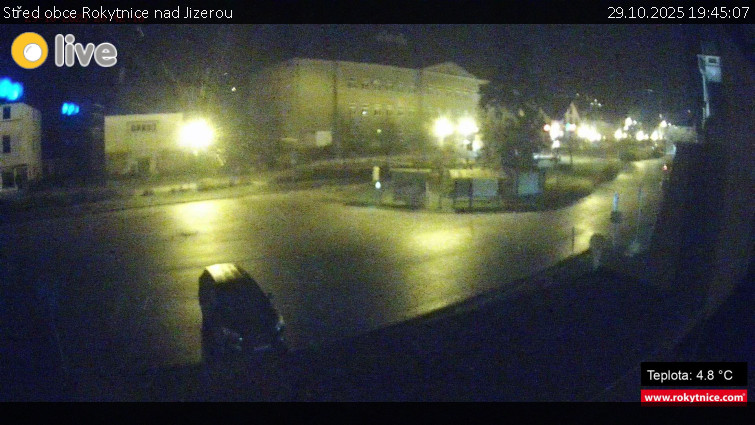 Město Rokytnice nad Jizerou - Střed obce Rokytnice nad Jizerou - 29.10.2025 v 19:45 Město Rokytnice nad Jizerou - Střed obce Rokytnice nad Jizerou - 29.10.2025 v 19:45