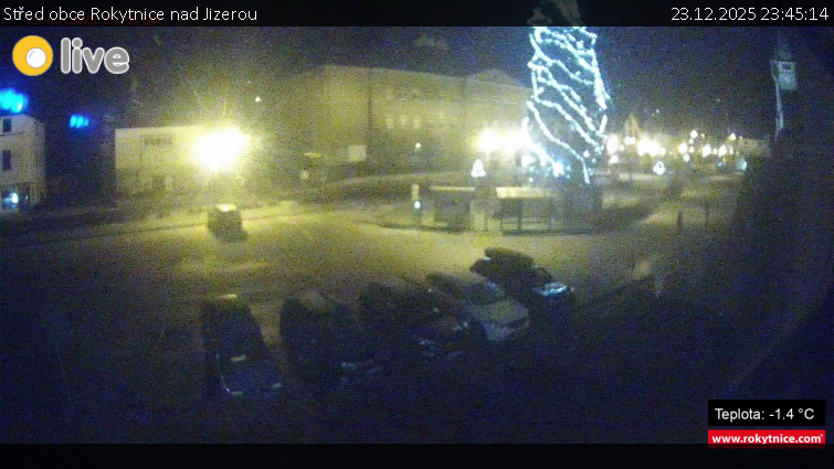 Město Rokytnice nad Jizerou - Střed obce Rokytnice nad Jizerou - 23.12.2025 v 23:45