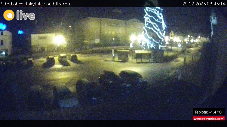 Město Rokytnice nad Jizerou - Střed obce Rokytnice nad Jizerou - 29.12.2025 v 03:45