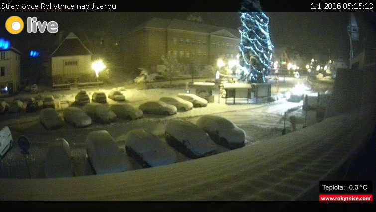 Město Rokytnice nad Jizerou - Střed obce Rokytnice nad Jizerou - 1.1.2026 v 05:15