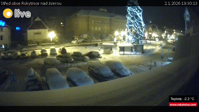 Město Rokytnice nad Jizerou - Střed obce Rokytnice nad Jizerou - 2.1.2026 v 19:30