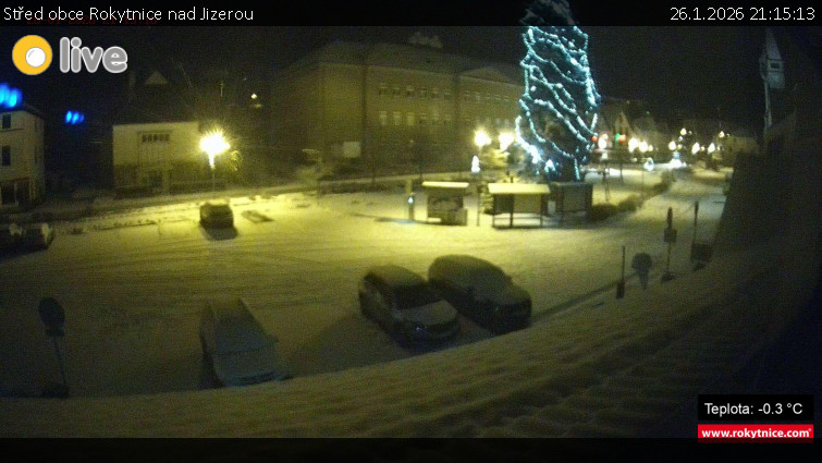 Město Rokytnice nad Jizerou - Střed obce Rokytnice nad Jizerou - 26.1.2026 v 21:15