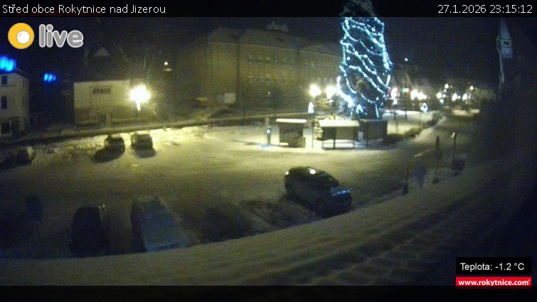 Město Rokytnice nad Jizerou - Střed obce Rokytnice nad Jizerou - 27.1.2026 v 23:15