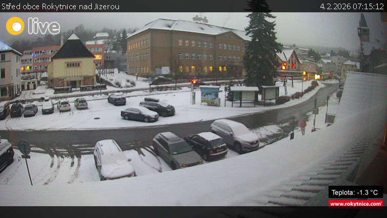 Město Rokytnice nad Jizerou - Střed obce Rokytnice nad Jizerou - 4.2.2026 v 07:15