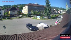 Střed obce Rokytnice nad Jizerou