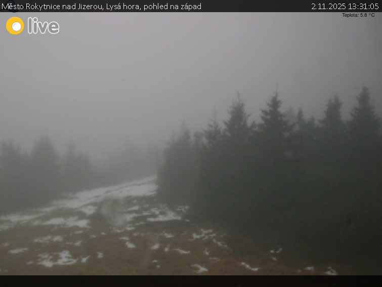 Město Rokytnice nad Jizerou - Lysá hora, pohled na západ - 2.11.2025 v 13:31 Město Rokytnice nad Jizerou - Lysá hora, pohled na západ - 2.11.2025 v 13:31